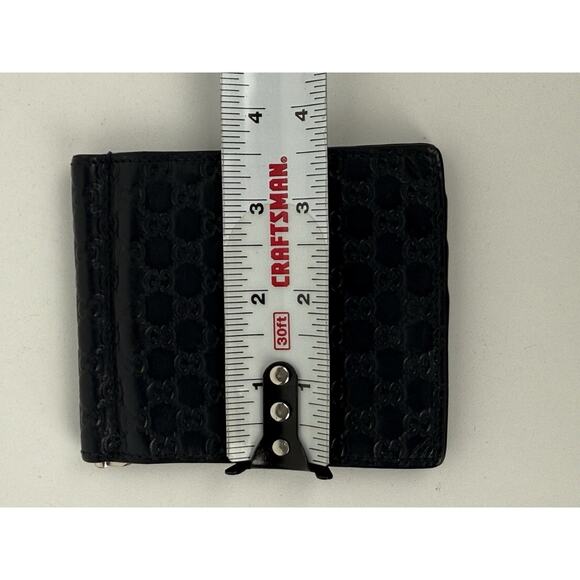 Gucci Guccissima Black Leather Money Clip Card Holder - Picture 7 of 7